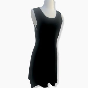 Black wool flared skater dress